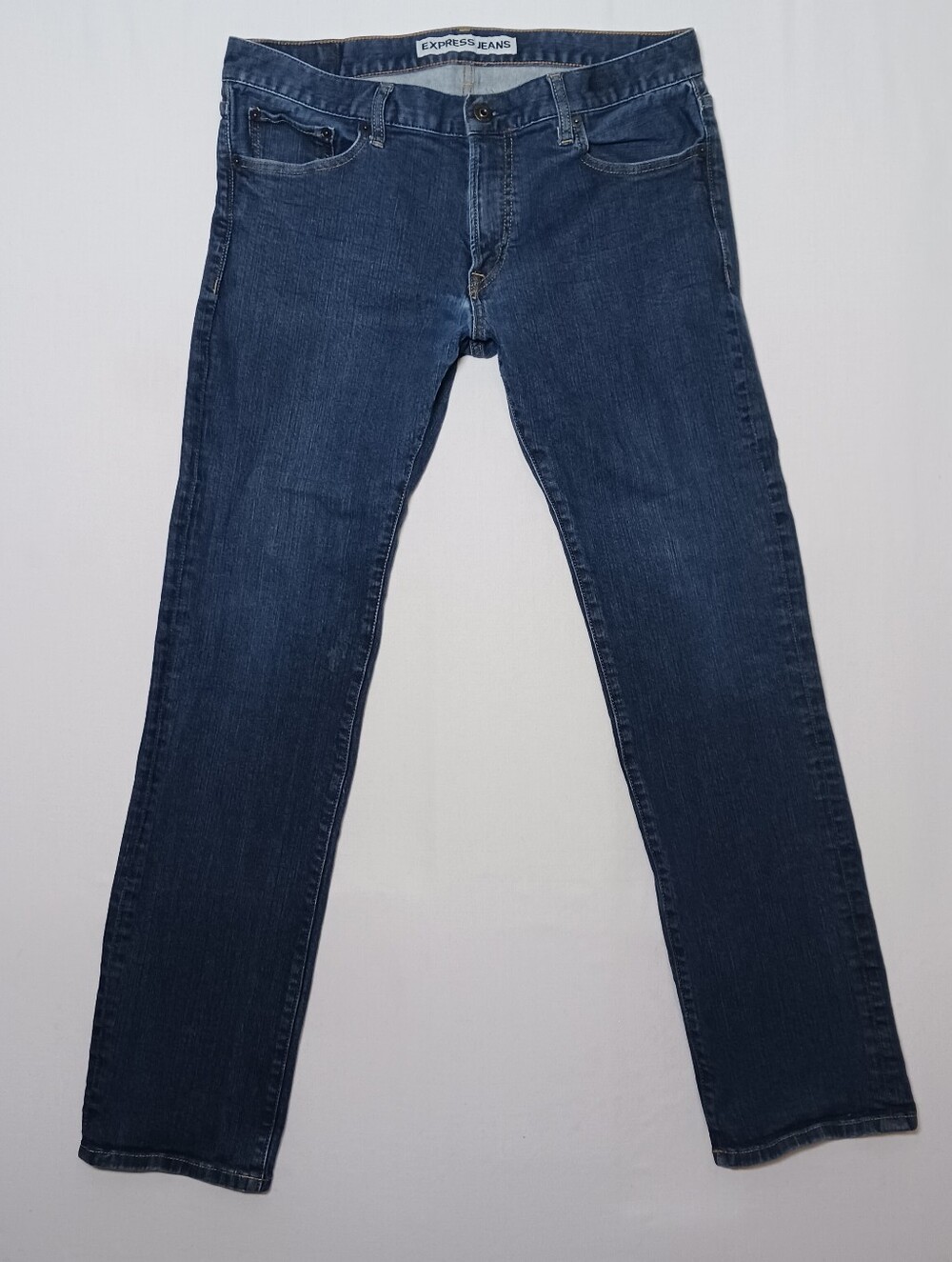 Express Rocco Mens Slim Fit Straight Leg Jeans 34X34 Dark Wash Denim Low Rise